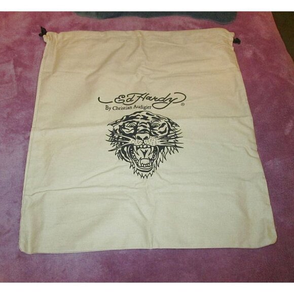 Y2K Vtg Ed Hardy Christian Audigier Tiger Tattoo Dust Bag For Tote Handbag 16x18 - Picture 1 of 6